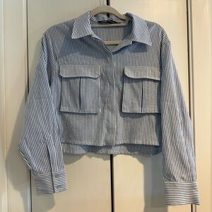 Zara Pinstriped Cropped Shirt